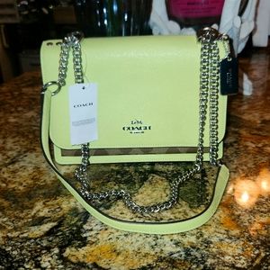 Gorgeous Brand New w/tags Lime Green & Khaki COACH Shoulder Bag!!